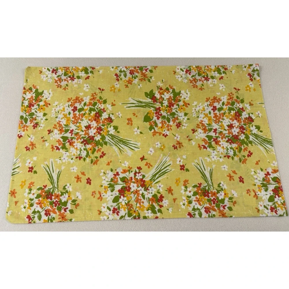 Vintage Floral Yellow Standard Pillowcase Bouquet Cheerful Cottage Country 19x31